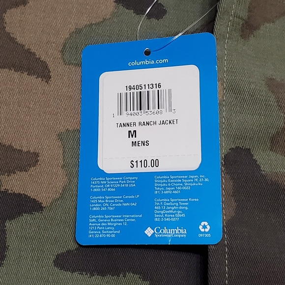 New Columbia Tanner Ranch Jacket Camouflage Men's Medium - Picture 2 of 8